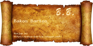 Bakos Bartos névjegykártya
